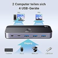 UGREEN USB Switch 2PC 2 In 4 Out 5Gbps USB 3.0 Switch USB Umschalter 2 PC – Ansicht 2