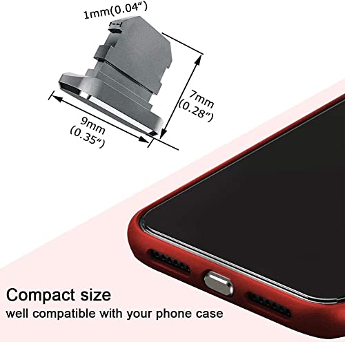 Image of Mizi [2 Pack] Metal Anti Dust Plug, Protect Charging Port from Dust and Moist with Storage Box and Cable Clip Holder for iPhone 14 13,12,11,X,Xs,8,7, Plus, Max, Pro, Mini, iPad, AirPod - Grey