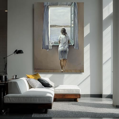 Toile Jeune fille à la fenêtre décoration surréalisme haut de gamme - 3
