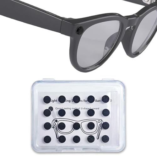 20 Pcs LED Light Cover for Ray-Ban Meta Gen1/2 Oakley Meta Low-Tack Restickable Blackout Covers, Discreet Shooting Privacy Protector for Smart Glasses