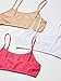 Maidenform Girl Crop Bra 3 Pack, Nude/Pink/White, Large