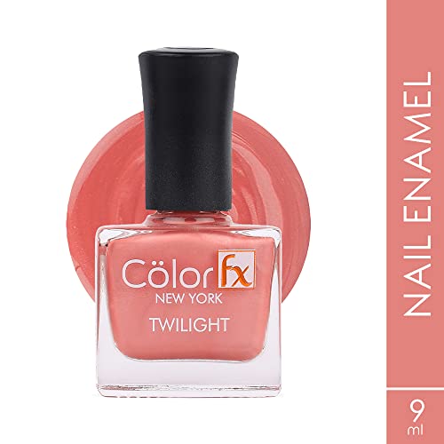 Image of Color Fx New York Twilight Matte Finish Nail Polish |Chip-Resistant, Quick-Drying, Long-Lasting, Non-Yellowing| 21 Toxin Free| Nail Polish for Women - Peach