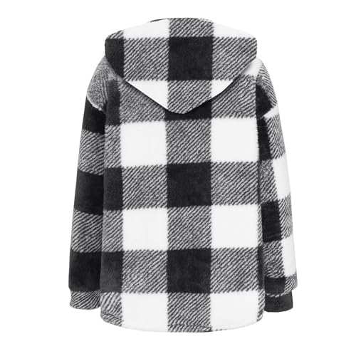 Women's Plaid Hooded Jacket Long Sleeve Casual Fashion Cardigan Jacket Coats Fall Winter Outwear Outfits Clothes4