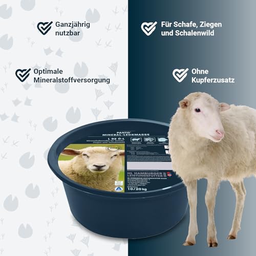 PANTO Mineralleckschale L92 10kg – Leckschale für Schafe, Ziegen und Schalenwild, Leckstein ohne Kupfer mit Selen und Zink