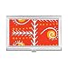 Orange Line Mexico Totems Ancient Civilization Business Card Holder Case Pocket Box Wallet