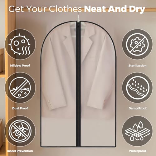 Kleidersack,6 Stück Kleidersäcke 60 * 120cm mit Reißverschluss,Transparent Anzug Aufbewahrung,für Anzüge Kleider Mäntel Sakkos Hemden Abendkleider Anzugsack Kleiderhülle