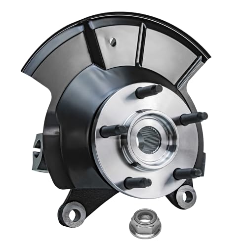 Image of Detroit Axle - Front Right Steering Knuckle for 2007-2010 Ford Edge Lincoln MKX, Passenger Side Steering Knuckle & Wheel Bearing Hub Assembly 2008 2009 Replacement