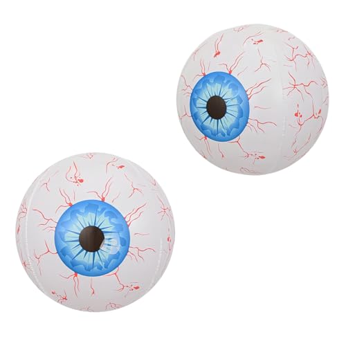 Giant Inflatable 4D Eye Balls Shaped Balloon Halloween Decorations Scary Tree Ornaments Party Indoor Outdoor Garden Yard Decoration 2 Pack Blue