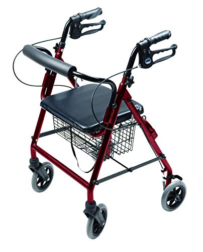 Lumex Walkabout Lite Hemi Rollator with Seat - Low 20" Seat for Shorter