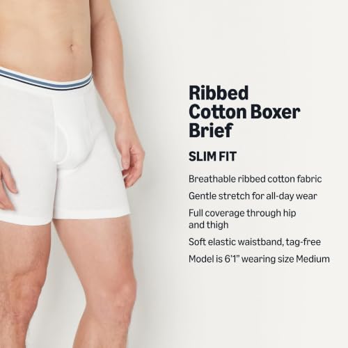 Image of Amazon Essentials Men's Breathable Cotton Boxer Briefs, Tag-Free, Pack of 5