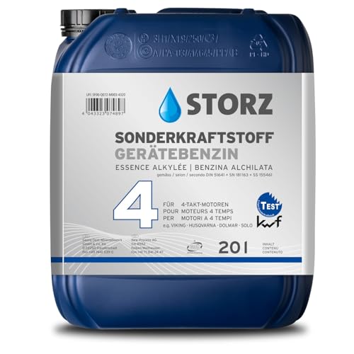 Storz 4T Gerätebenzin - 20 Liter Kanister | Sonderkraftstoff | reines Alkylatbenzin