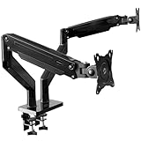 Invision Doppel-Monitorarm für Bildschirme von 24-35 Zoll, ergonomisch, höhenverstellbar (gasunterstützt), neigbar, drehbar und ausziehbar, VESA 75 mm und 100 mm, Gewicht 2 kg bis 15 kg (MX900)