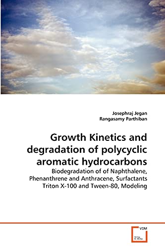 Growth Kinetics and degradation of polycyclic aromatic hydrocarbons: Biodegradation of of Naphthalene, Phenanthrene and Anthracene, Surfactants Triton X-100 and Tween-80, Modeling