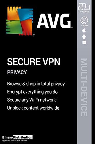 AVG Secure VPN 2020 - 5 Devices - 3 Year