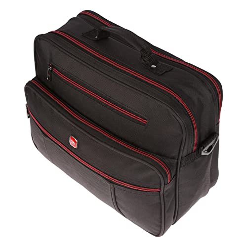 Christian Wippermann Arbeitstasche Herren - Wasserdichte Polyester Umhängetasche - Baustelle, Büro & Flugbegleiter Handwerker Tasche - Groß 39x30x16 cm, Trolley-Halterung, Verstellbarer Gurt 150 cm