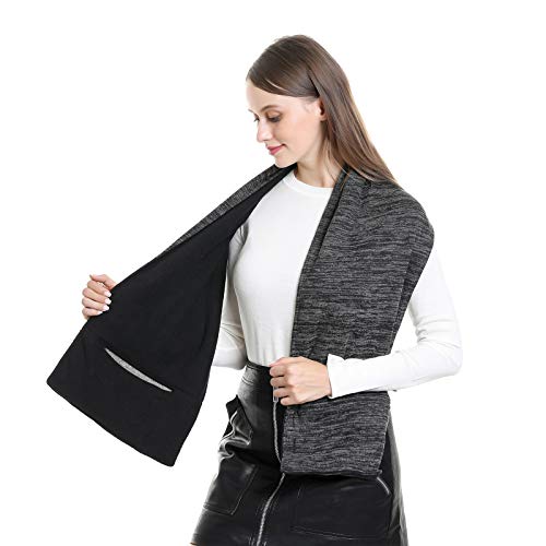 Unisex Winter Long Scarf with 2 Hidden Pockets Warm Outdoor Travel Adjustable Buttons Convertible Shawl Wrap3
