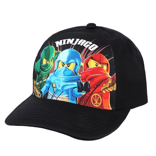 LEGO Ninjago Cap Kappe Baseballkappe Snapback verstellbar Cappy, Größe:54, Farbe:Schwarz
