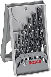 Bosch Accessories 7-częściowy zestaw wierteł spiralnych do drewna (do drewna miękkiego i twardego, Ø 3-10 mm, osprzęt do wiertarko-wkrętarki i stojaka wiertarskiego)