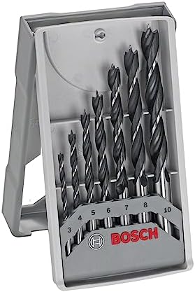 Bosch Accessories 7-częściowy zestaw wierteł spiralnych do drewna (do drewna miękkiego i twardego, Ø 3-10 mm, osprzęt do wiertarko-wkrętarki i stojaka wiertarskiego)