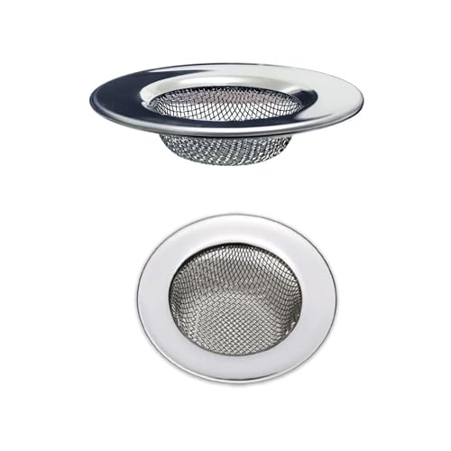 2Pcs Bathtub Strainers - Bathroom Sink Strainers - Shower Drain Hair Catcher -Stainless Steel Drain Strainer for Laundry, Mop Pool, Utility, Slop, RV Sink.