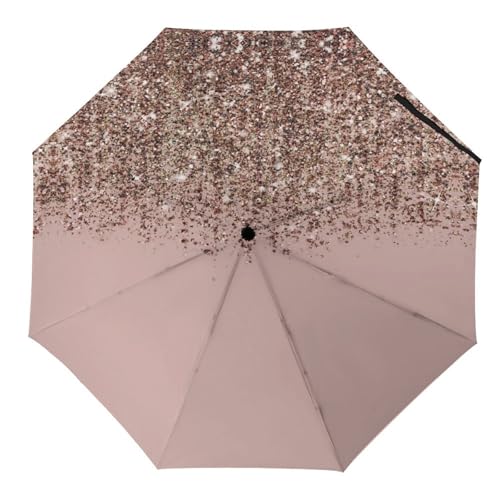 Parapluie coupe-vent rose pâle pliant contre la tempête