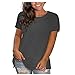 Produktbild Jamicy Tops für Damen Sommer Tshirt Kurzarm Rundhals Oberteile Basic Laufshirt Sportshirt Frauen Einfarbig Casual Hemd Bluse Teenager Mädchen Tunika Shirt Meine Bestellungen Anzeigen Grau XXL