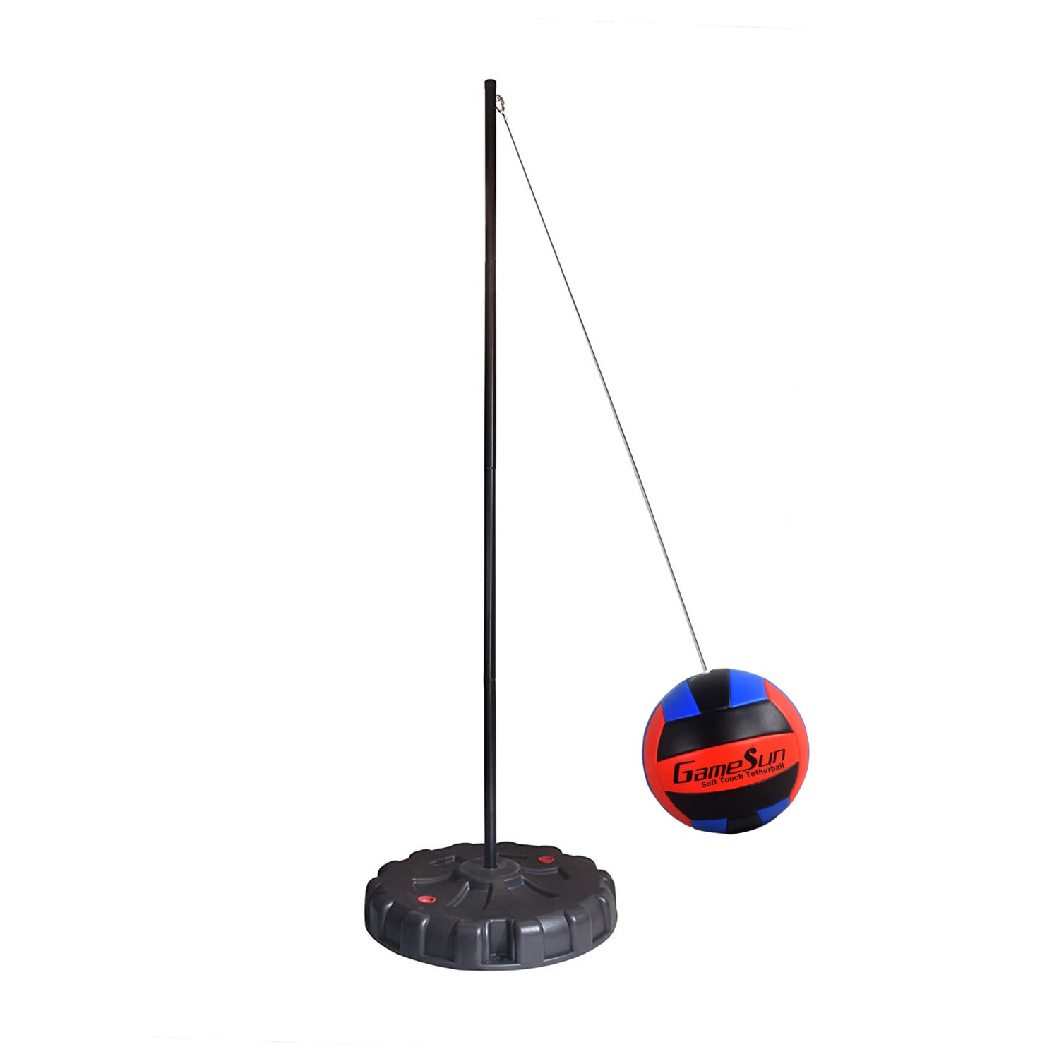 Gamesun Tetherball Ball and Rope Set- Tetherball Ball with Rope and Carabineer Hoop, Two-Needles Pump, Glow in Dark