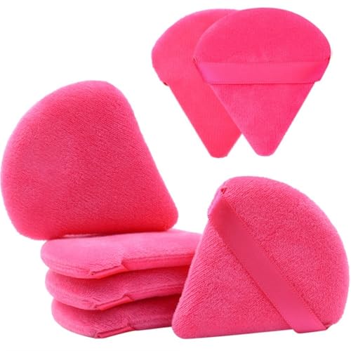 Éponges cosmétiques douces bouffantes de poudre maquillage triangulaire, 7 pièces, for le contour des coins yeux, coussin d'air(7 hotpink triangle)