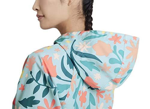 Nike Repel Women's Printed Golf Anorak Jacket (X-Small, Light Dew/Bright Mango/Blustery) #TOP6