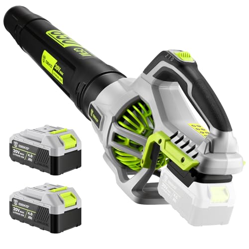 Leaf Blower Cordless, 650 CFM Electric Leaf Blowers with 2 x 4.0Ah Batteries and Charger, 2 Speed Modes...