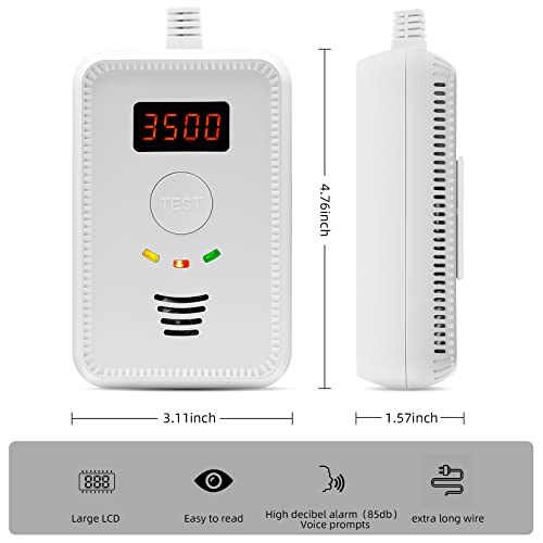 Hcmlek Gas Leak Detector, Natural Gas Detector And Plug In Carbon Monoxide Detector For Home, Kitchen, Combustible Gas Leak Detector Monitor For Co, Lng, Lpg, Methane #TOP1
