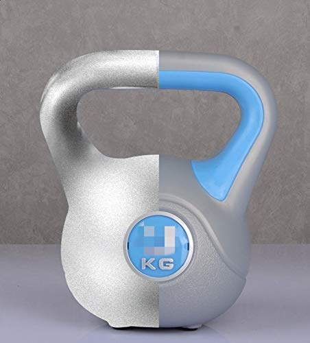 DKN Unisex Adult 4kg Vinyl Kettlebell - Grey/Yellow, 4kg - Image 4