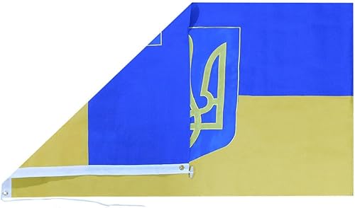Miniatura 2 de Premium 6x10 Embroidered Sewn Ukraine Ukrainian Large 6'x10' 600D Nylon Flag