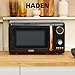 Haden 700 Watt 0.7 Cubic Foot Microwave Oven with Digital Controls, Defrost, and Instant Start Countertop Small Appliance, Black/Copper