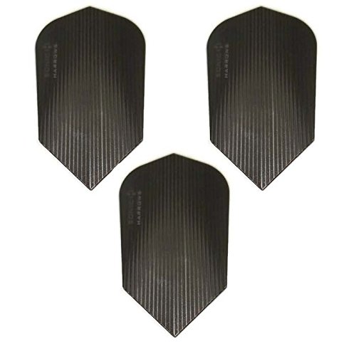 Harrows Black Slim Smokey 100 Micron Strong Standard Dart Flights (1 Set) #TOP20