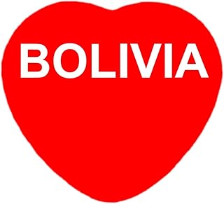 I Love Bolivia Button Unique and Rare Red Heart Shape Button for Bolivia The Heart Shape Stands Out and Makes a Great Bolivia Gift