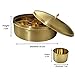 The Advitya Indian Spice Box Brass |Brass Masala Box Dabba Set | Plain Pattern | Food Spice Storage Rack I Storage Box Masala Dani | Kitchen Storage Spice Rack Spice Container With Lid 7 Compartments