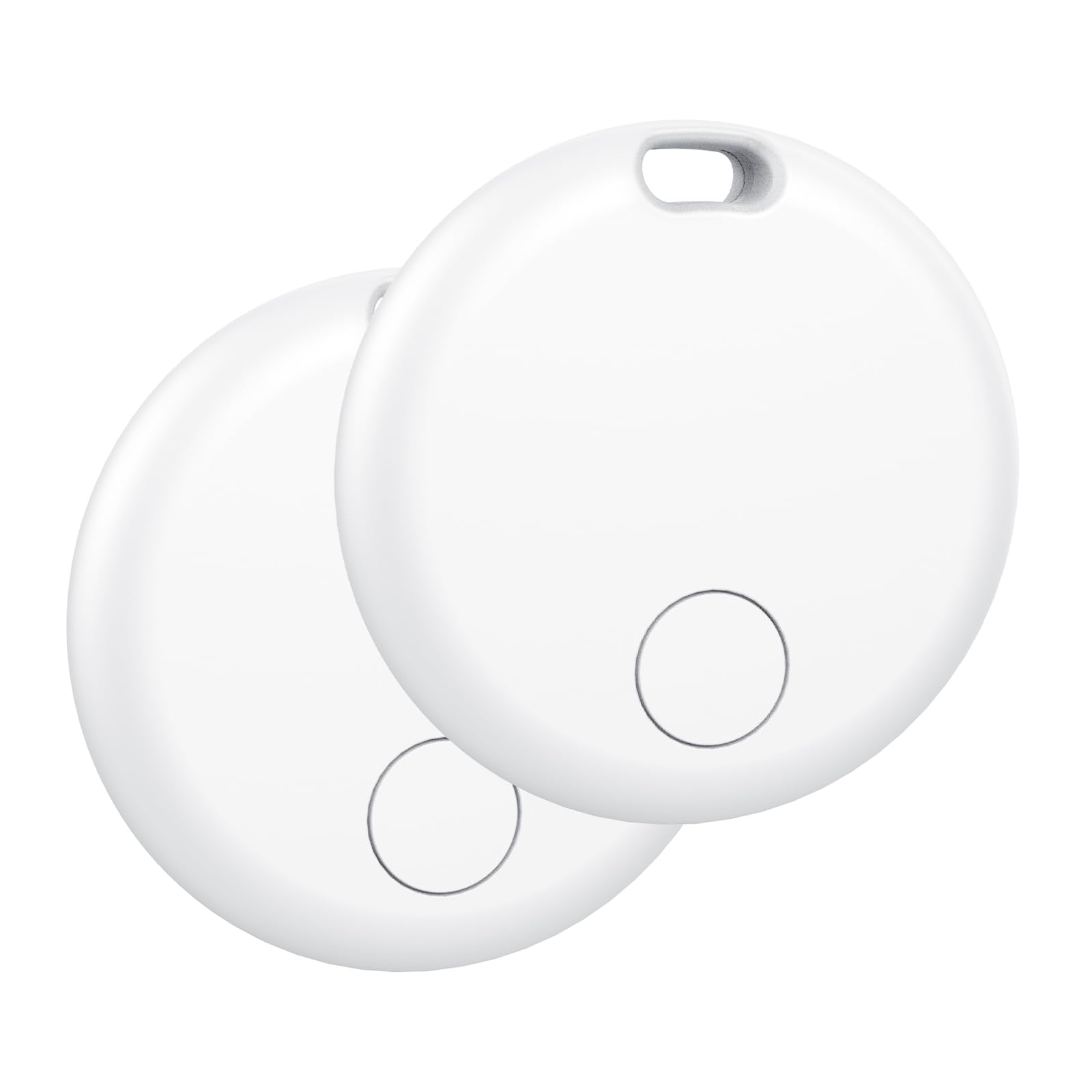Smart Tracker Tag 2 Pezzi, Funziona con Apple Dov'è (Solo iOS), Localizzatore Bluetooth Trova Oggetti 365 Giorni, Batteria Sostituibile, Impermeabile IP67, Chiavi/Portafoglio/Bagagli/Valigie, Bianco