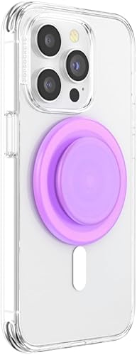 Vista 166 de PopGrip de PopSockets: Agarre y soporte para teléfono, plegable, parte superior intercambiable, blanco sobre negro