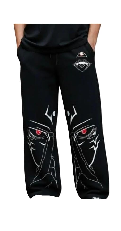 Men's Cotton Baggy Track Pant Black Eye Print | Comfortable Comfortable Loose Fit Jogger Pants for Casual Designs S-image-12