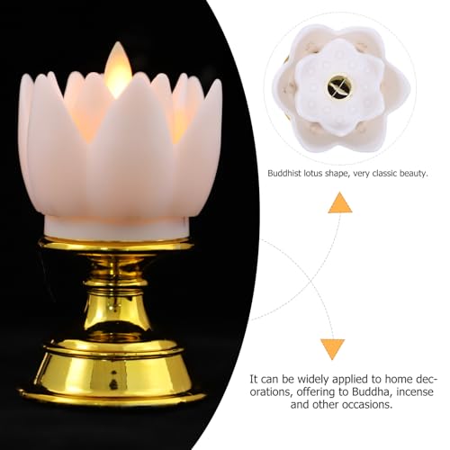 Lámpara de buda para decoración religiosa budista con luces de loto 5