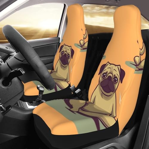 Housse de siège avant de voiture Yoga Pug : protection automobile luxe et imperméable