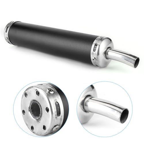 Tłumik wydechowy, tłumik wydechowy ze stali nierdzewnej 20 mm/0,8 cala zmodyfikowane części do motocykla 2-suwowego (czarny)