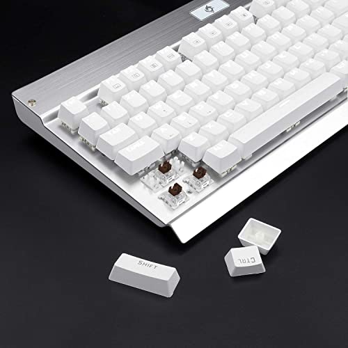 Eagletec Kg010 Mechanical Keyboard Wired Ergonomic Brown Switches Equivalent For Office Pc Home Or Business (White Keyboard White Backlit) #TOP1