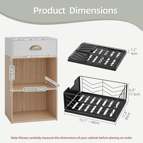 NETEL 2-Pack Pull Out Cabinet Organiser, No Drill Slide Out Drawers for Kitchen Cabinets, Pull out cabinet sliding baske, kitchen storage & organisation, 30cm pull out drawer, Black - Image 3