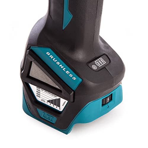 Makita DGA463Z 18 V bürstenloser 115 mm Winkelschleifer mit 2 x 5,0 BL1850, 1 x DC18RC – Bild 8