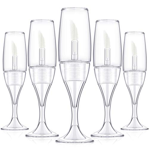 20 Pieces 8 ml/ 0.27 oz Lip Gloss Tubes Mini Wineglass Shaped Empty Lip Gloss Tube Lip Balm Containers Mini Refillable Bottles Lip Glaze Container with 2 Pieces Funnels for Women Girls (Transparent)