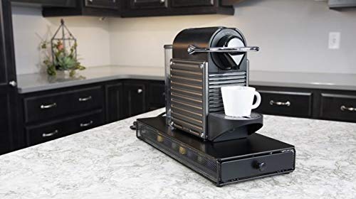 Nifty Small Nespresso Original Line Capsule Drawer – Black, 40 Capsule Pod Pack Holder, Non-Rolling Sliding Drawer, Under Coffee Pot Storage, Home Kitchen Counter Organizer #TOP4