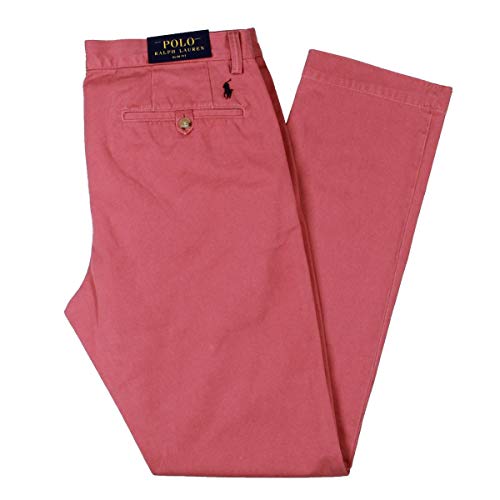 Polo Ralph Lauren Mens Logo Mid-Rise Chino Pants Red 32/322