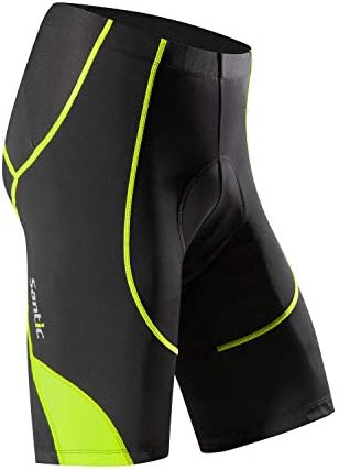 Santic Cycling Men's Shorts Biking Bicycle Bike Pants Half Pants 4D Coolmax Padded Hi Viz M